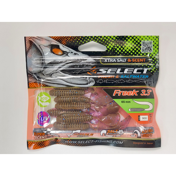 Силікон Select Freek 3.3" col.900 (7 шт/упак), Довжина силікону: 3.3" (8.38 см), Колір силікону: 900, фото , изображение 5