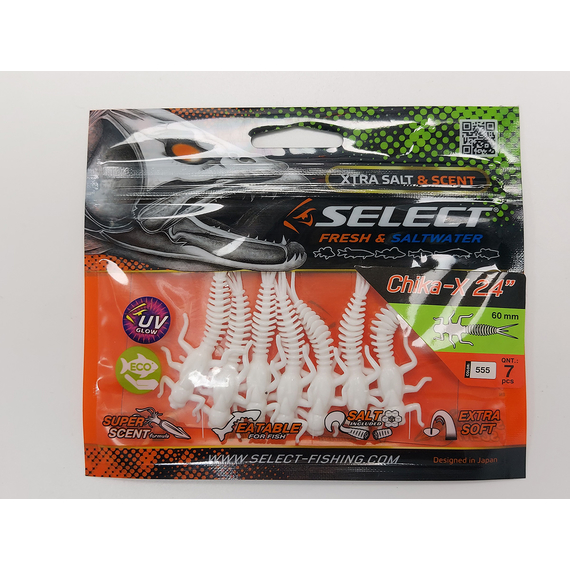 Силікон Select Chika-X 2.4" col.555 (7шт/упак), Довжина силікону: 2.4" (6.1 см), Колір силікону: 555, фото , изображение 7