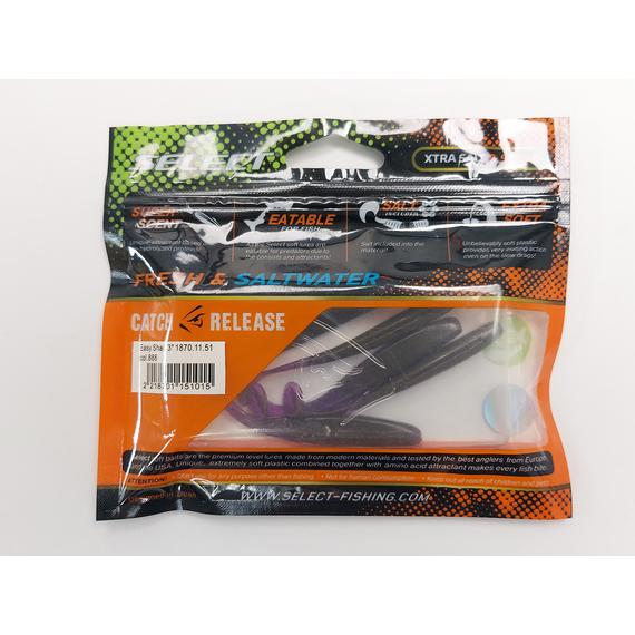 Силікон Select Easy Shad 3" col.888 (5 шт/упак), Довжина силікону: 3" (7.62 см), Колір силікону: 888, фото , изображение 27