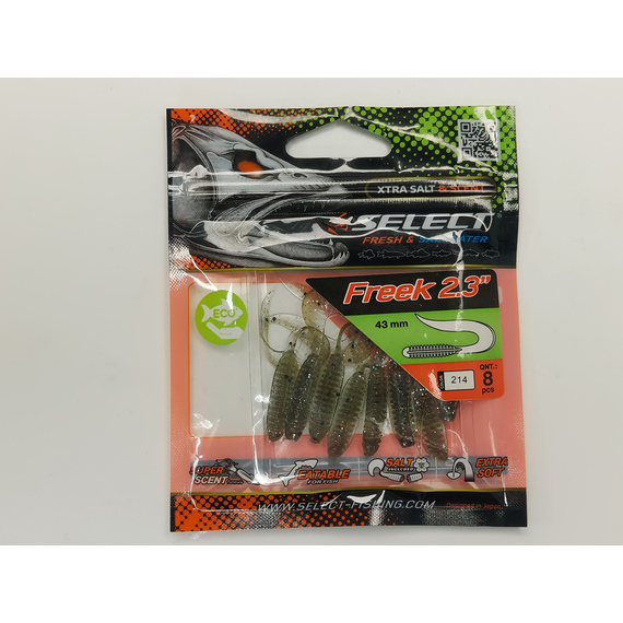 Силикон Select Freek 2.3" col.214 (8 шт/упак), Длина силикона: 2.3" (4.3 см), Расцветка силикона: 214, фото , изображение 16