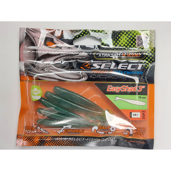 Силікон Select Easy Shad 3" col.087 (5 шт/упак), Довжина силікону: 3" (7.62 см), Колір силікону: 087, фото , изображение 25