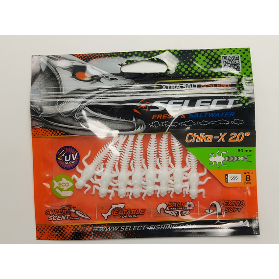 Силикон Select Chika-X 2.0" col.555 (8шт/упак), Длина силикона: 2.0" (5.08 см), Расцветка силикона: 555, фото , изображение 3