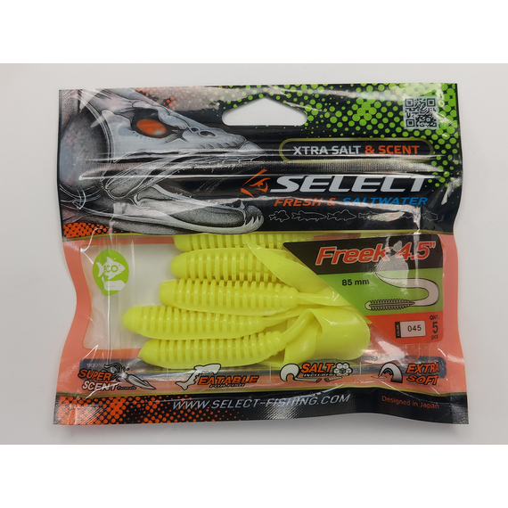 Силикон Select Freek 4.5" col.045 (5 шт/упак), Длина силикона: 4.5" (11.43 см), Расцветка силикона: 045, фото , изображение 7