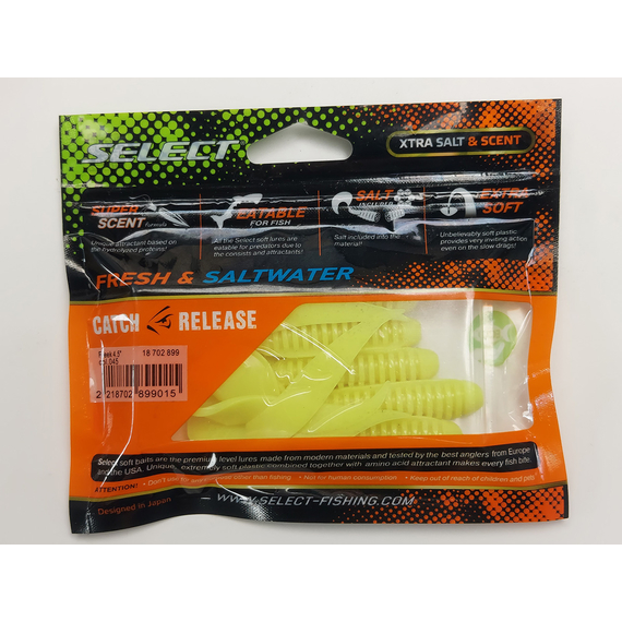 Силикон Select Freek 4.5" col.045 (5 шт/упак), Длина силикона: 4.5" (11.43 см), Расцветка силикона: 045, фото , изображение 8