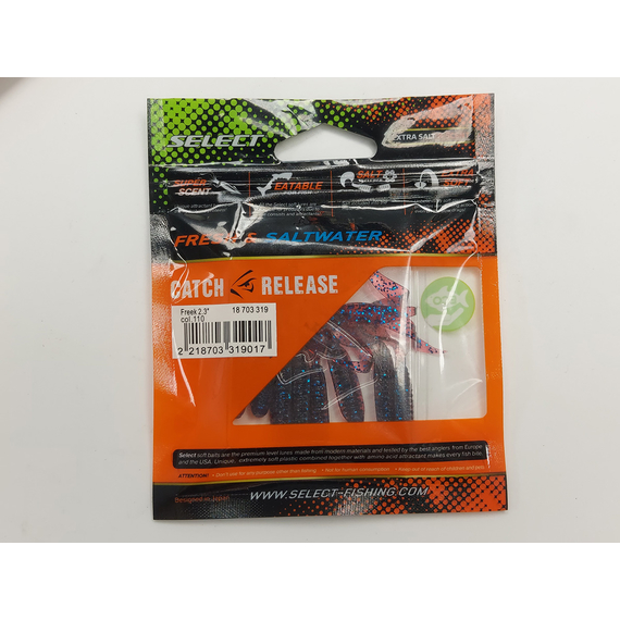 Силикон Select Freek 2.3" col.110 (8 шт/упак), Длина силикона: 2.3" (4.3 см), Расцветка силикона: 110, фото , изображение 11