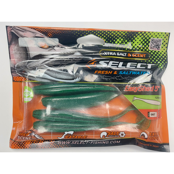 Силікон Select Easy Shad 5" col.087 (5 шт/упак), Довжина силікону: 5" (12.7 см), Колір силікону: 087, фото , изображение 10