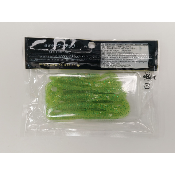 Силикон Keitech Mad Wag Mini 3.5" (10 шт/упак) ц:424 lime chartreuse, Длина силикона: 3.5" (8.9 см), Расцветка силикона: 424 Lime Chartreuse, фото , изображение 16