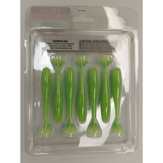Силікон Keitech Swing Impact FAT 3.3" (7 шт/упак), колір:ea#11 limechartreuseglow, Довжина силікону: 3.3" (8.4 см), Колір силікону: EA#11 Lime Chartreuse Glow, фото , изображение 14