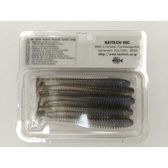 Силикон Keitech Swing Impact 4" (8 шт/упак) ц:440 electric shad, Длина силикона: 4" (10.2 см), Расцветка силикона: 440 Electric Shad, фото , изображение 3