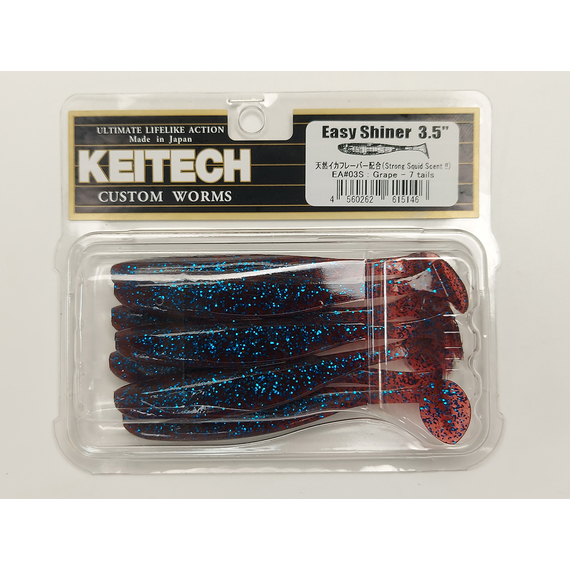 Силікон Keitech Easy Shiner 3.5", колір:ea#03 grape, Довжина силікону: 3.5" (8.9 см), Колір силікону: EA#03 Grape, фото , изображение 6