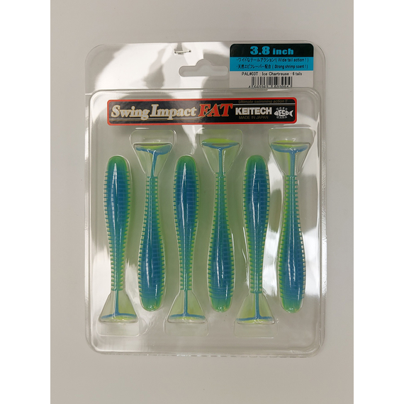 Силікон Keitech Swing Impact FAT 3.8" (6 шт/упак), колір:pal#03 ice chartreuse, Довжина силікону: 3.8" (9.7 см), Колір силікону: PAL#03 Ice Chartreuse, фото , изображение 9