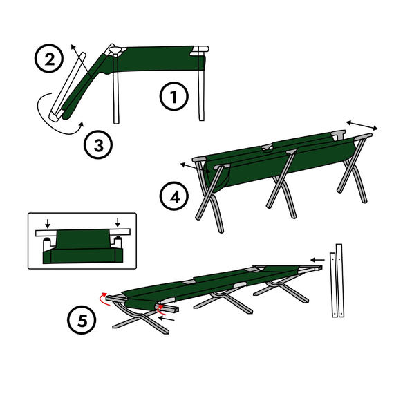 Розкладушка військова польова. Тактична розкладушка до 140кг зі сталевим каркасом, Конструкція ліжка: НАТО, фото , изображение 8
