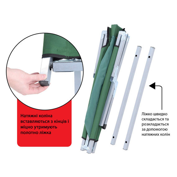 Розкладушка військова польова. Тактична розкладушка до 140кг зі сталевим каркасом, Конструкція ліжка: НАТО, фото , изображение 2