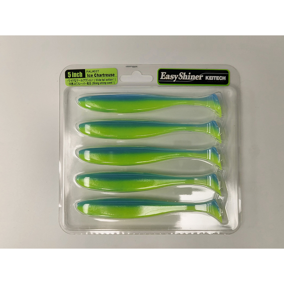 Силикон Keitech Easy Shiner 5" (5 шт/упак) ц:pal#03 ice chartreuse, Длина силикона: 5" (12.7 см), Расцветка силикона: PAL#03 Ice Chartreuse, фото , изображение 6