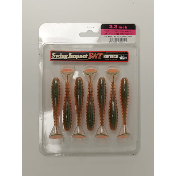 Силікон Keitech Swing Impact FAT 3.3" (7 шт/упак), колір:pal#11 rotten carrot, Довжина силікону: 3.3" (8.4 см), Колір силікону: PAL#11 Rotten Carrot, фото , изображение 13