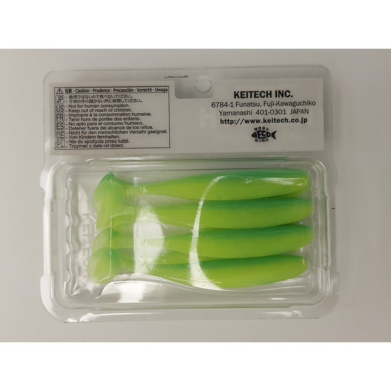 Силікон Keitech Easy Shiner 4" (7 шт/упак), колір:ea#11 limechartreuseglow, Довжина силікону: 4" (10.2 см), Колір силікону: EA#11 Lime Chartreuse Glow, фото , изображение 8