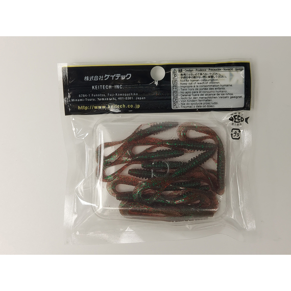 Силікон Keitech Mad Wag Mini 2.5" (12 шт/упак), колір:302 plum green flk., Довжина силікону: 2.5" (6.3 см), Колір силікону: 302 Plum Green Flk., фото , изображение 8