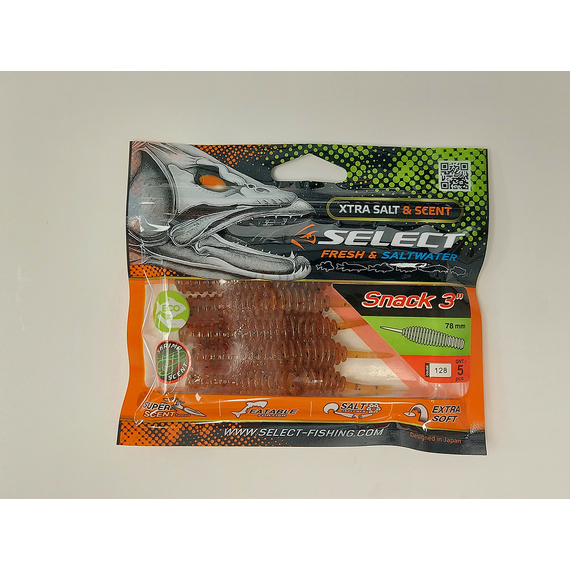 Силикон Select Snack 3.0" col.128 (5 шт/пак), Длина силикона: 3" (7.8 см), Расцветка силикона: 128, фото , изображение 3