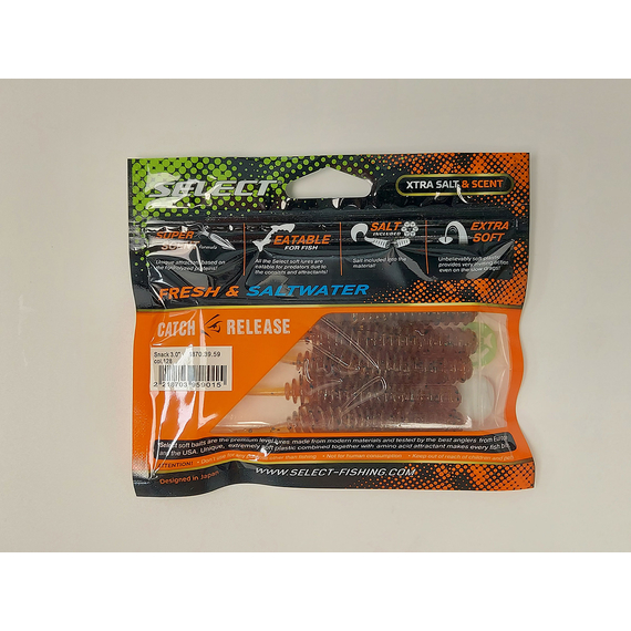 Силикон Select Snack 3.0" col.128 (5 шт/пак), Длина силикона: 3" (7.8 см), Расцветка силикона: 128, фото , изображение 4