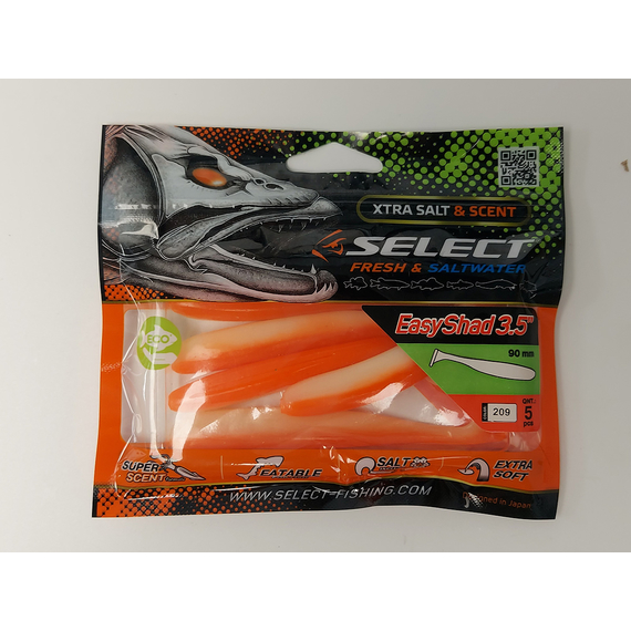Силікон Select Easy Shad 3.5" col.209 (5 шт/упак), Довжина силікону: 3.5" (8.89 см), Колір силікону: 209, фото , изображение 7