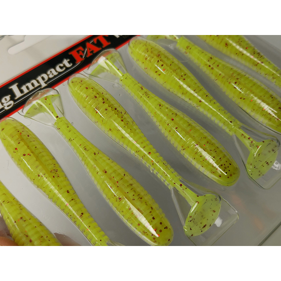 Силікон Keitech Swing Impact FAT 2.8" (8 шт/упак), колір:pal#01 chartreuseredflake, Довжина силікону: 2.8" (7.1 см), Колір силікону: PAL#01 Chartreuse Red Flake, фото , изображение 7