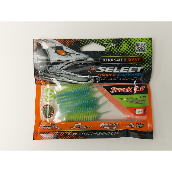 Силікон Select Snack 2.5" col.245 (6 шт/пак), Длина силикона: 2.5" (6.1 см), Расцветка силикона: 245, фото , изображение 3