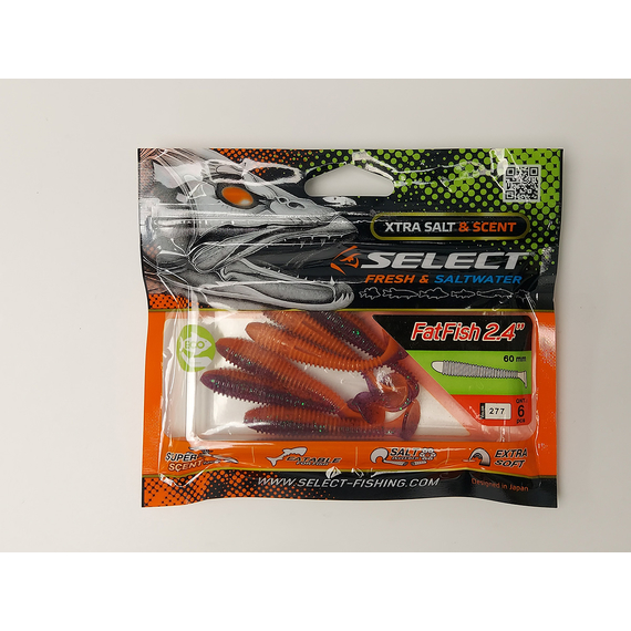 Силікон Select Fatfish 2.4" col.277 (6 шт/упак), Довжина силікону: 2.4" (6.1 см), Колір силікону: 277, фото , изображение 4
