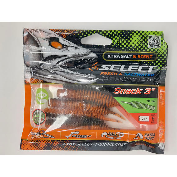 Силикон Select Snack 3.0" col.217 (5 шт/пак), Длина силикона: 3" (7.8 см), Расцветка силикона: 217, фото , изображение 3