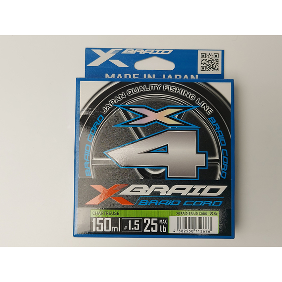 Шнур YGK X-Braid Braid Cord X4 150m #1.5/0.205mm 25lb/11.2kg, Діаметр: #1.5/0.205mm, фото , изображение 7