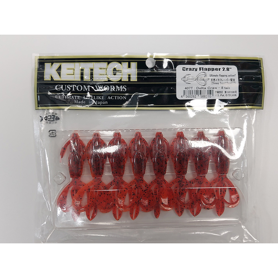 Силикон Keitech Crazy Flapper 2.8" (8 шт/упак) ц:407 delta craw, Длина силикона: 2.8" (7.1 см), Расцветка силикона: 407 Delta Craw, фото , изображение 7