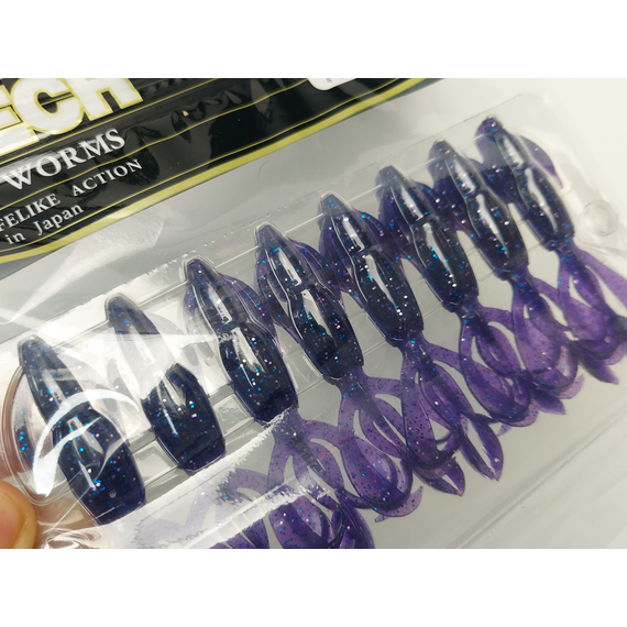 Силікон Keitech Crazy Flapper 2.8" (8 шт/уп), колір: ea#04 violet, Довжина силікону: 2.8" (7.1 см), Колір силікону: EA#04 Violet, фото , изображение 10