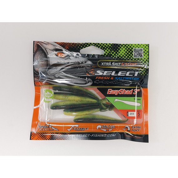 Силікон Select Easy Shad 3" col.203 (5 шт/упак), Довжина силікону: 3" (7.62 см), Колір силікону: 203, фото , изображение 7