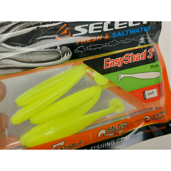 Силикон Select Easy Shad 3" col.045 (5 шт/упак), Длина силикона: 3" (7.62 см), Расцветка силикона: 045, фото , изображение 12