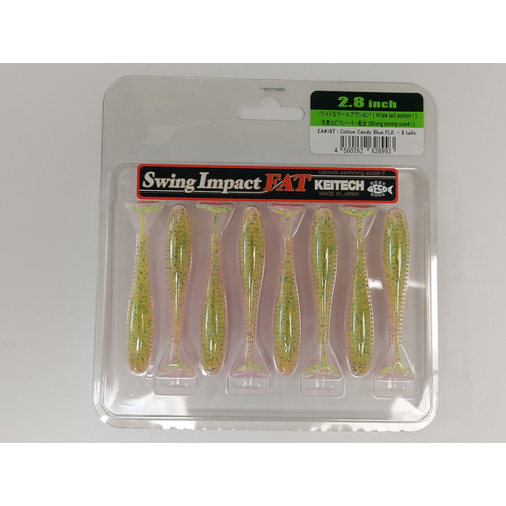 Силікон Keitech Swing Impact FAT 2.8" (8 шт/упак), колір:ea#16 cotton candy blue f, Довжина силікону: 2.8" (7.1 см), Колір силікону: ea#16 cotton candy blue f, фото , изображение 8