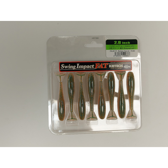 Силікон Keitech Swing Impact FAT 2.8" (8 шт/упак), колір:pal#11 rotten carrot, Довжина силікону: 2.8" (7.1 см), Колір силікону: PAL#11 Rotten Carrot, фото , изображение 6