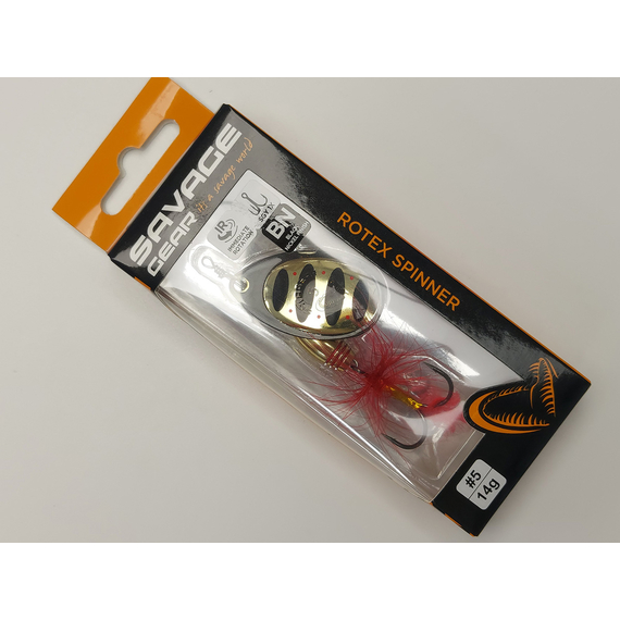 Блешня Savage Gear Rotex Spinner #5 14.0g 03-Gold, Вага блешні: 14g, Колір блешні: Gold, фото , изображение 2