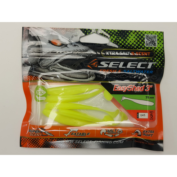 Силикон Select Easy Shad 3" col.045 (5 шт/упак), Длина силикона: 3" (7.62 см), Расцветка силикона: 045, фото , изображение 7
