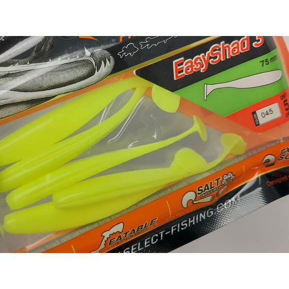 Силикон Select Easy Shad 3" col.045 (5 шт/упак), Длина силикона: 3" (7.62 см), Расцветка силикона: 045, фото , изображение 13