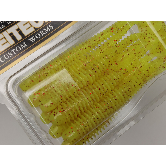 Силікон Keitech Swing Impact 3.5" (8 шт/упак), колір:pal#01 chartreuseredflake, Довжина силікону: 3.5" (8.9 см), Колір силікону: PAL#01 Chartreuse Red Flake, фото , изображение 7
