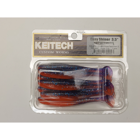 Силикон Keitech Easy Shiner 3.5" ц:pal#09 violet fire, Длина силикона: 3.5" (8.9 см), Расцветка силикона: PAL#09 Violet Fire, фото , изображение 10