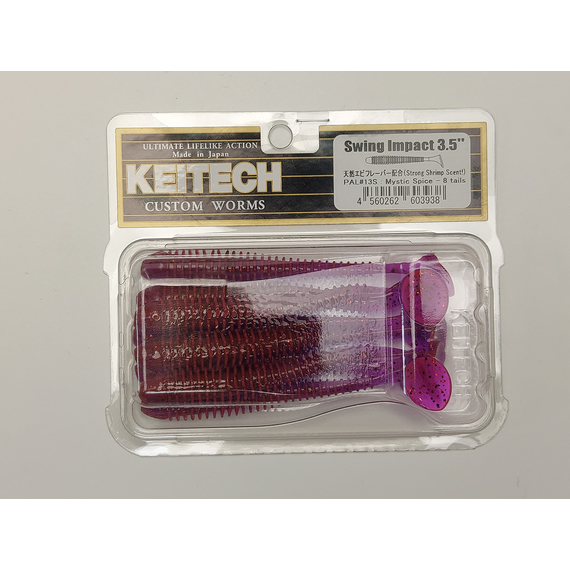 Силікон Keitech Swing Impact 3.5" (8 шт/упак), колір:pal#13 mistic spice, Довжина силікону: 3.5" (8.9 см), Колір силікону: PAL#13 Mistic Spice, фото , изображение 5