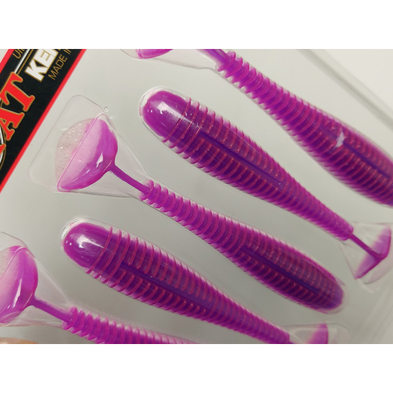 Силікон Keitech Swing Impact FAT 3.8" (6 шт/упак), колір:pal#14 glamorous pink, Довжина силікону: 3.8" (9.7 см), Колір силікону: PAL#14 Glamorous Pink, фото , изображение 4