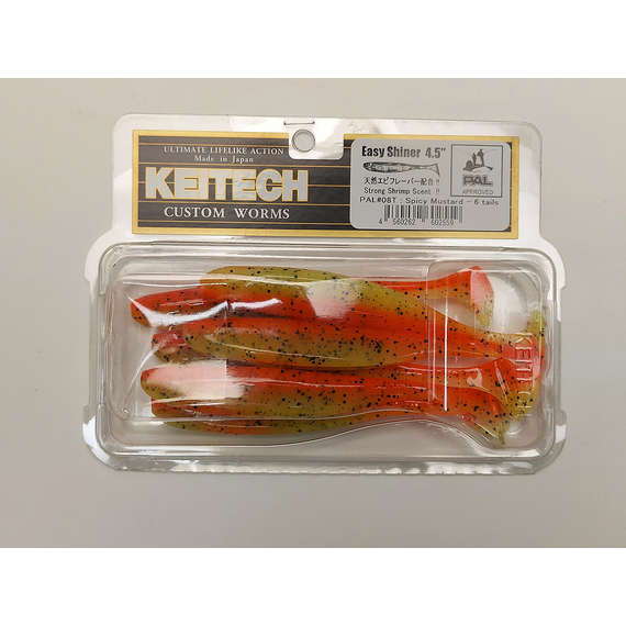 Силікон Keitech Easy Shiner 4.5" (6 шт/упак), колір:pal#08 spicy mustard, Довжина силікону: 4.5" (11.4 см), Колір силікону: PAL#08 Spicy Mustard, фото , изображение 12