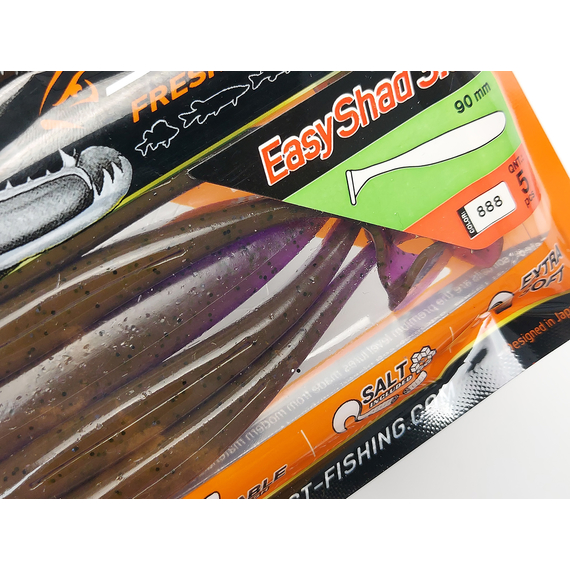 Силикон Select Easy Shad 3.5" col.888 (5 шт/упак), Длина силикона: 3.5" (8.89 см), Расцветка силикона: 888, фото , изображение 14