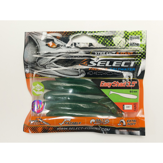 Силикон Select Easy Shad 3.5" col.087 (5 шт/упак), Длина силикона: 3.5" (8.89 см), Расцветка силикона: 087, фото , изображение 7
