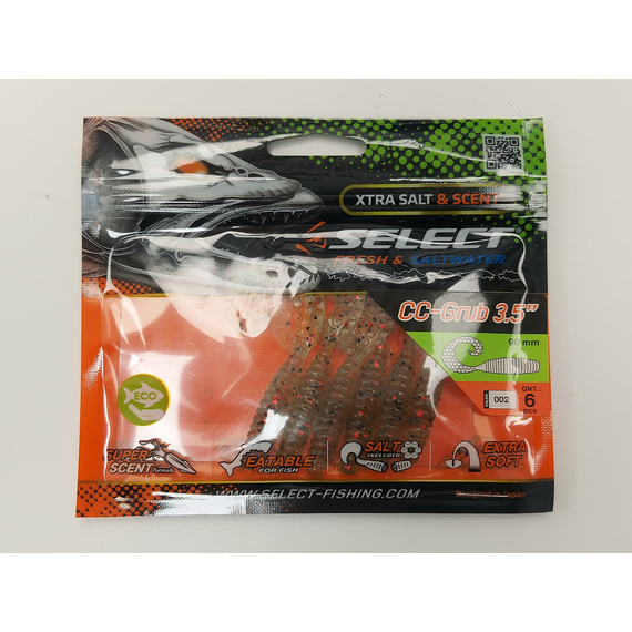 Силікон Select CC-Grub 3.5" col.002 (6 шт/упак), Довжина силікону: 3.5" (8.89 см), Колір силікону: 002, фото , изображение 2