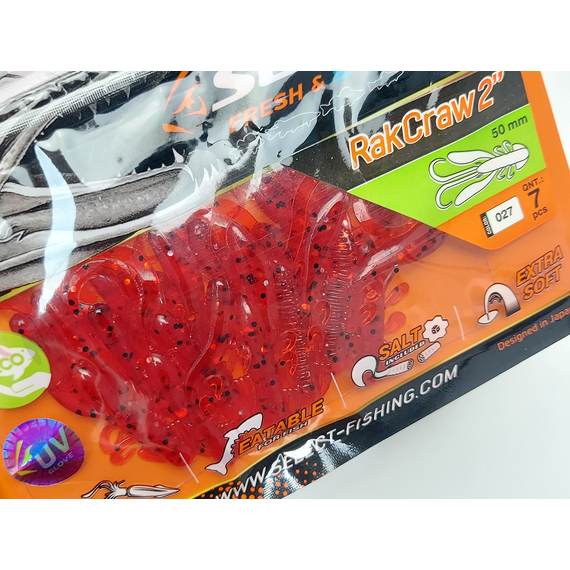 Силікон Select Rak Craw 2" col.027 (7 шт/упак), Довжина силікону: 2" (5.08 см), Колір силікону: 027, фото , изображение 3