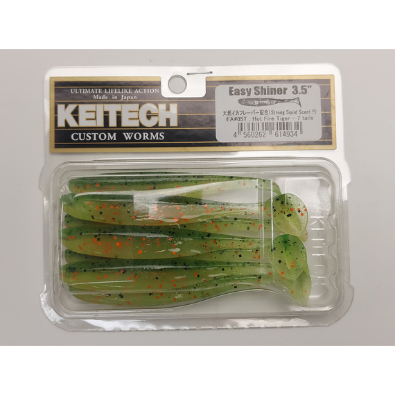 Силікон Keitech Easy Shiner 3.5", колір:ea#05 hot fire tiger, Довжина силікону: 3.5" (8.9 см), Колір силікону: EA#05 Hot Fire Tiger, фото , изображение 6