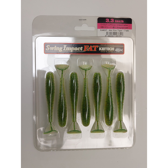 Силікон Keitech Swing Impact FAT 3.8" (6 шт/упак), колір:ea#05 hot fire tiger, Довжина силікону: 3.8" (9.7 см), Колір силікону: EA#05 Hot Fire Tiger, фото , изображение 5