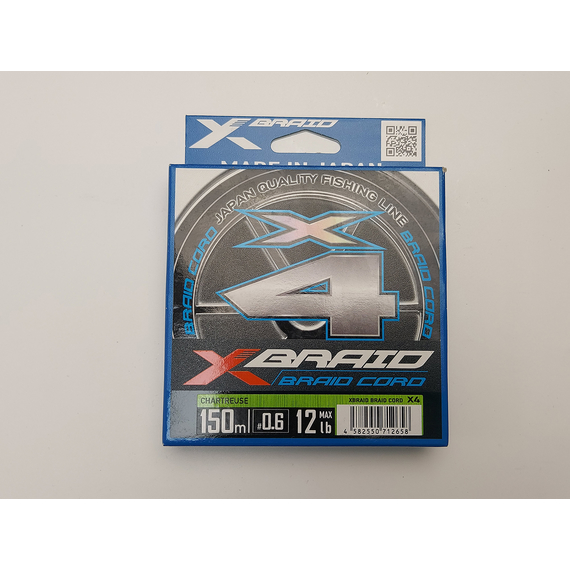 Шнур YGK X-Braid Braid Cord X4 150m #0.6/0.128mm 12lb/5.4kg, Діаметр: #0.6/0.128mm, фото , изображение 3